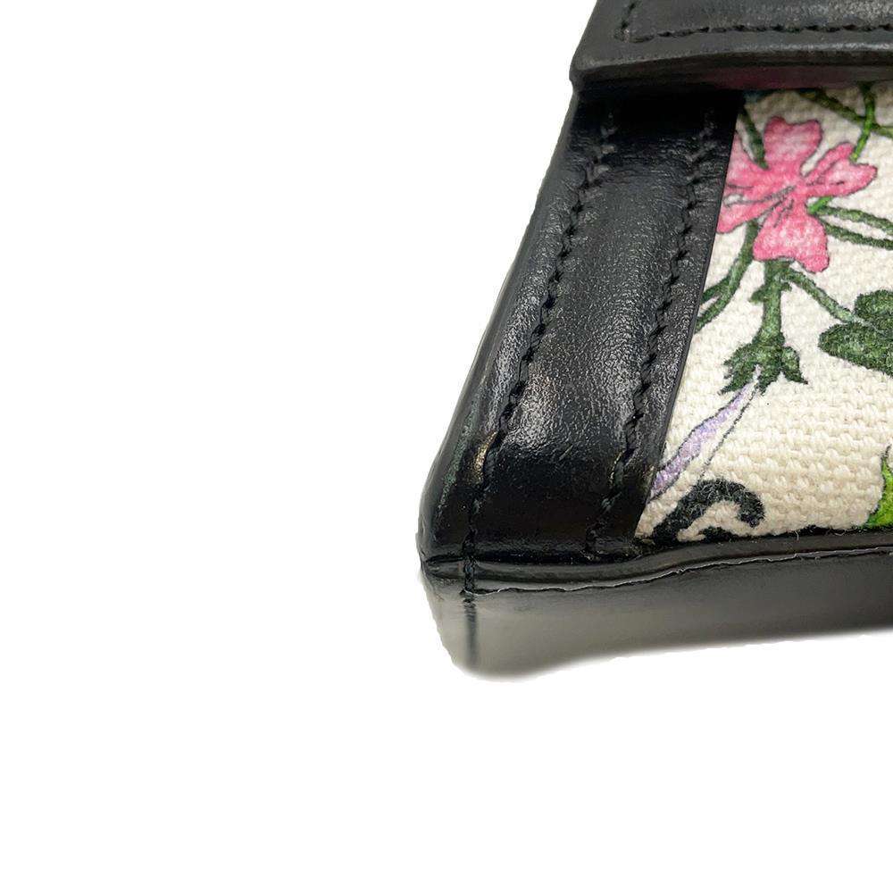 GUCCI Hacker Project Flora Hourglass Handbag White/Multicolor/Black 681697 Canvas Leather Size Small