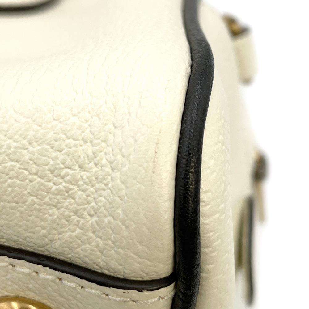 GUCCI Mini Duffle Bag Adidas collaboration White/Black 702397 Leather