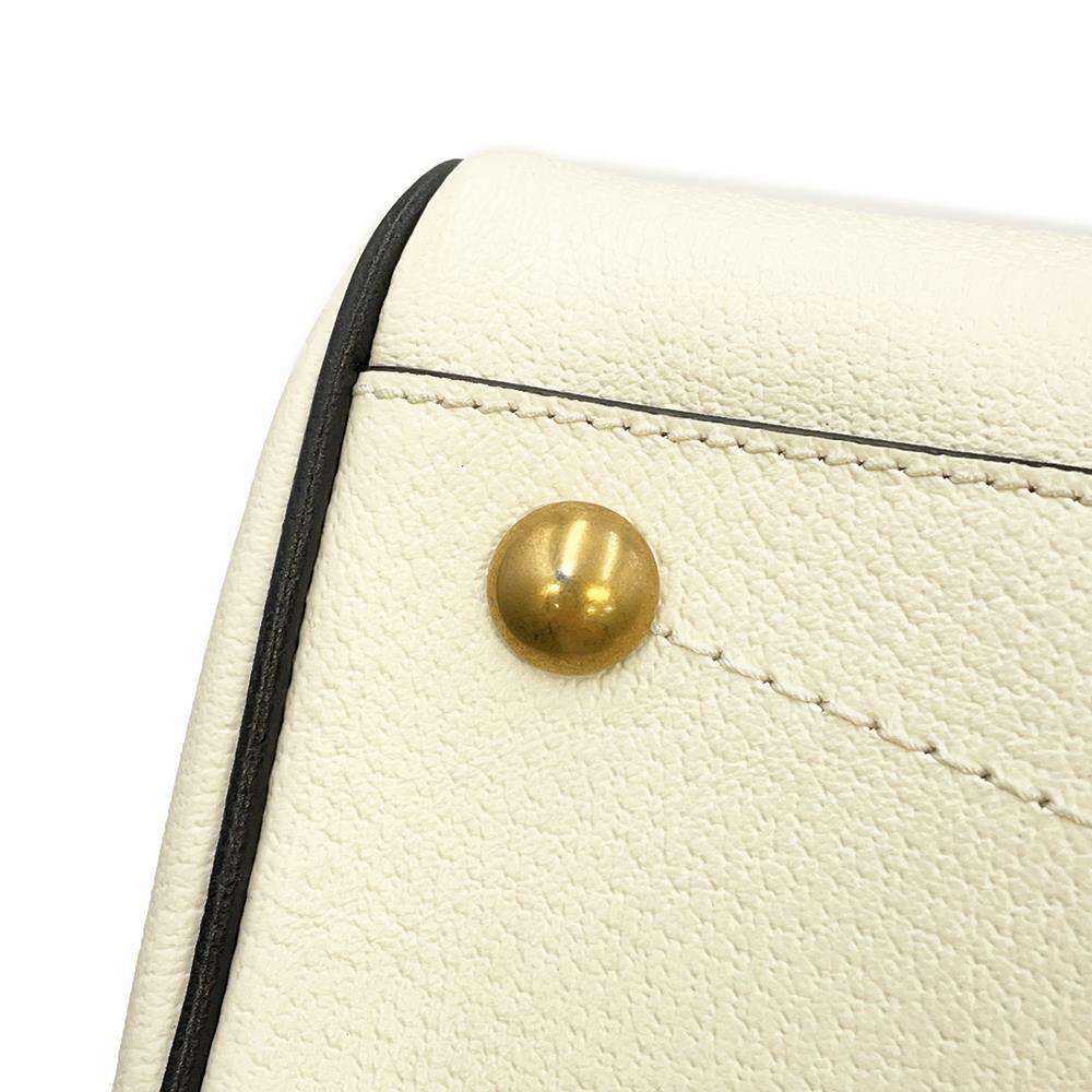 GUCCI Mini Duffle Bag Adidas collaboration White/Black 702397 Leather