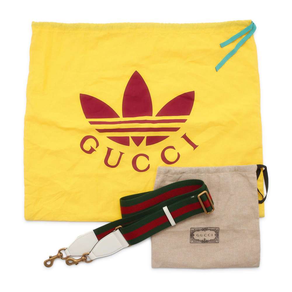 GUCCI Mini Duffle Bag Adidas collaboration White/Black 702397 Leather