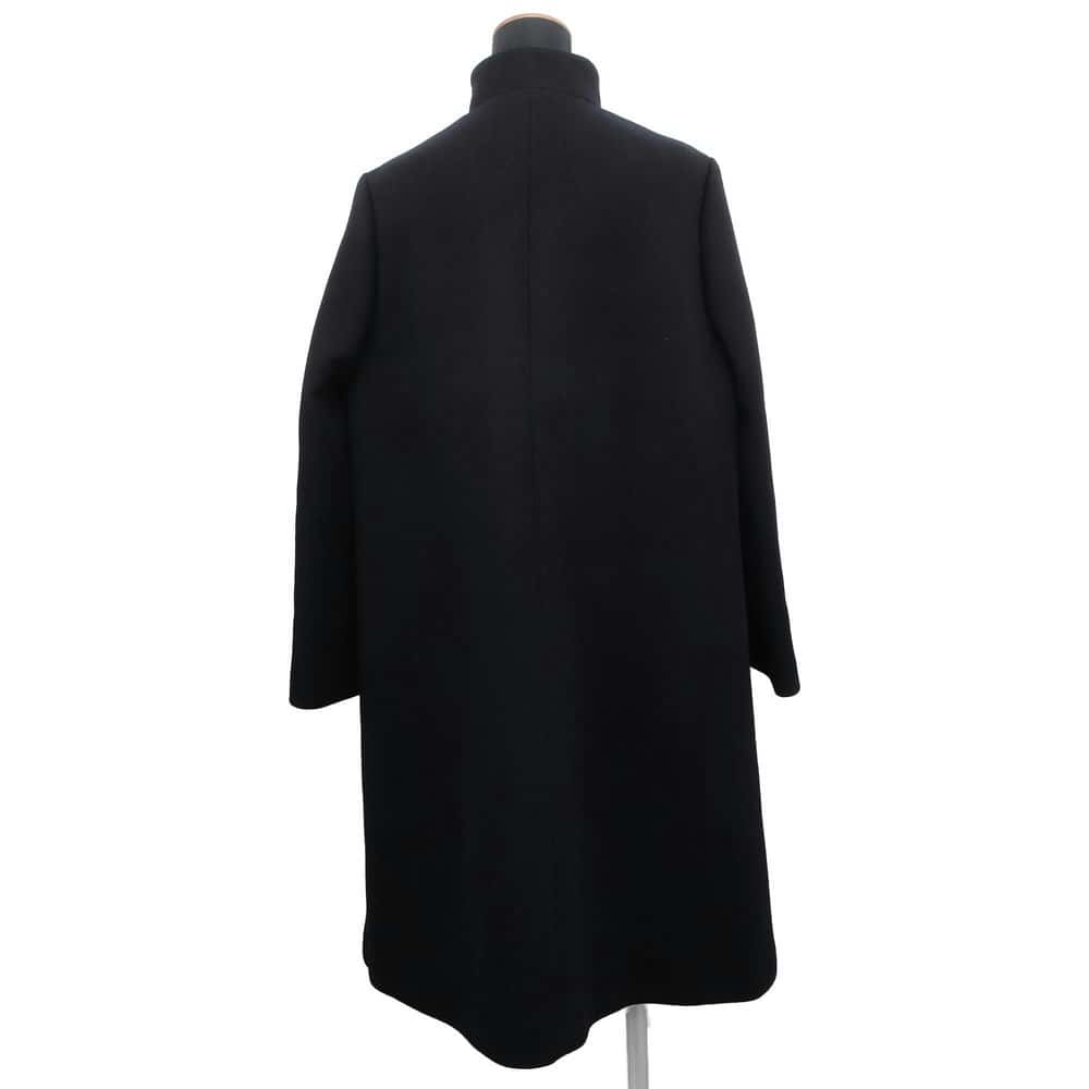 GUCCI Interlocking G Button Long Coat Size 42 Black 619325 Wool 98% Nylon2%