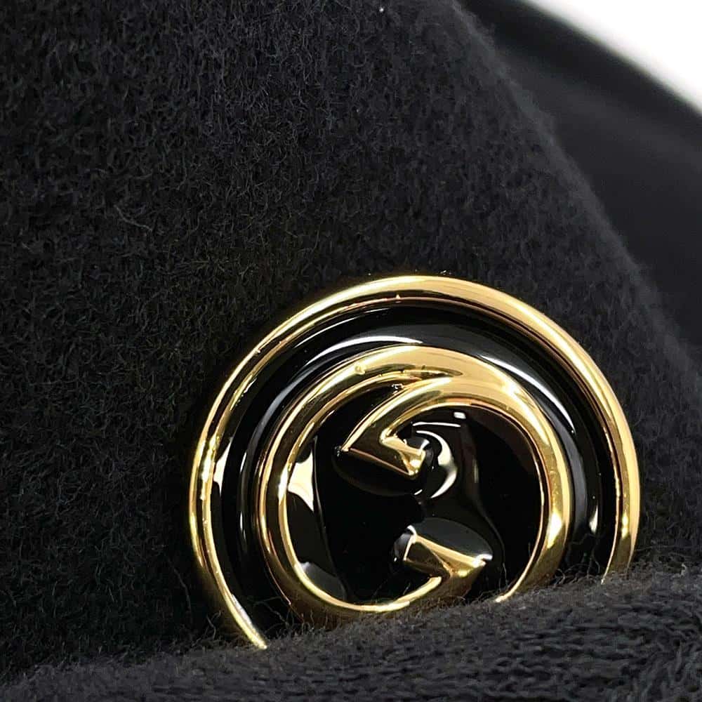 GUCCI Interlocking G Button Long Coat Size 42 Black 619325 Wool 98% Nylon2%