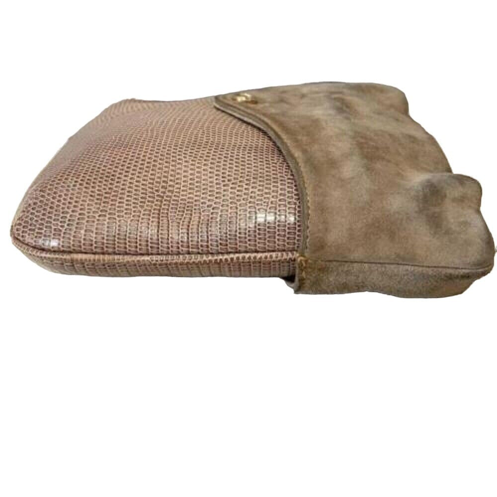Gucci honey lizard leather bucket bag with gold chain strap