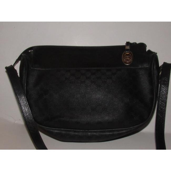 Gucci Vintage Pursesdesigner Purses Black With Small G Logo Print Coated Canvasleather Leathercoated