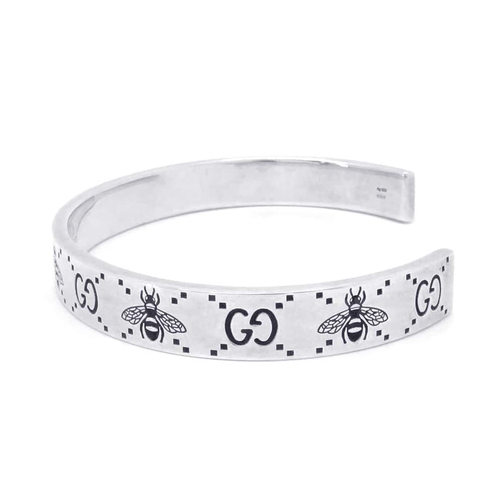 GUCCI GG & Bee Bangle GG & Bee Engraving Bangle Size 19 728296 SV925