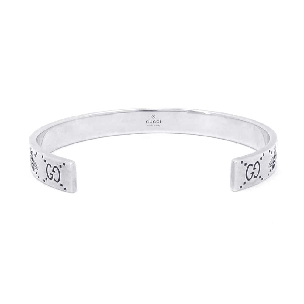 GUCCI GG & Bee Bangle GG & Bee Engraving Bangle Size 19 728296 SV925