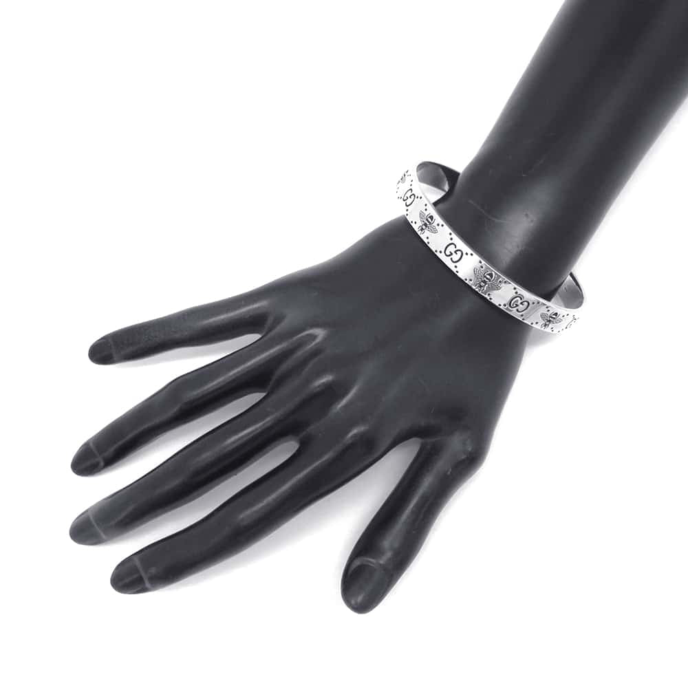 GUCCI GG & Bee Bangle GG & Bee Engraving Bangle Size 19 728296 SV925