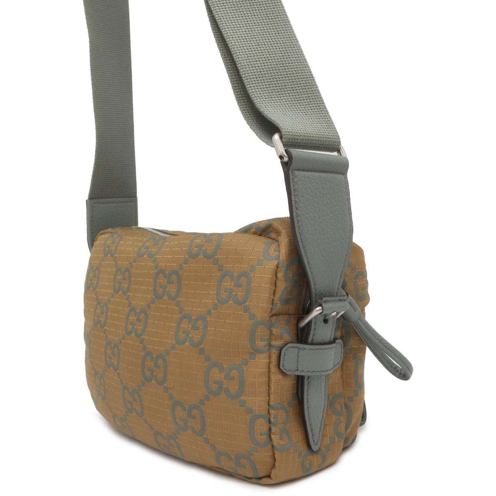 GUCCI Japan Limited Edition GG Ripstop Small Cross Body Bag Khaki 767931 GGPolyester