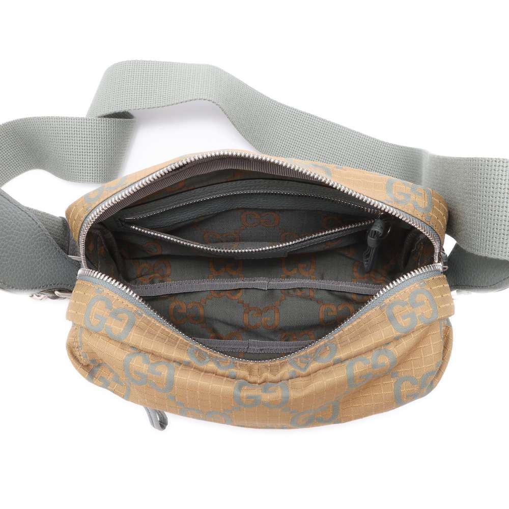 GUCCI Japan Limited Edition GG Ripstop Small Cross Body Bag Khaki 767931 GGPolyester