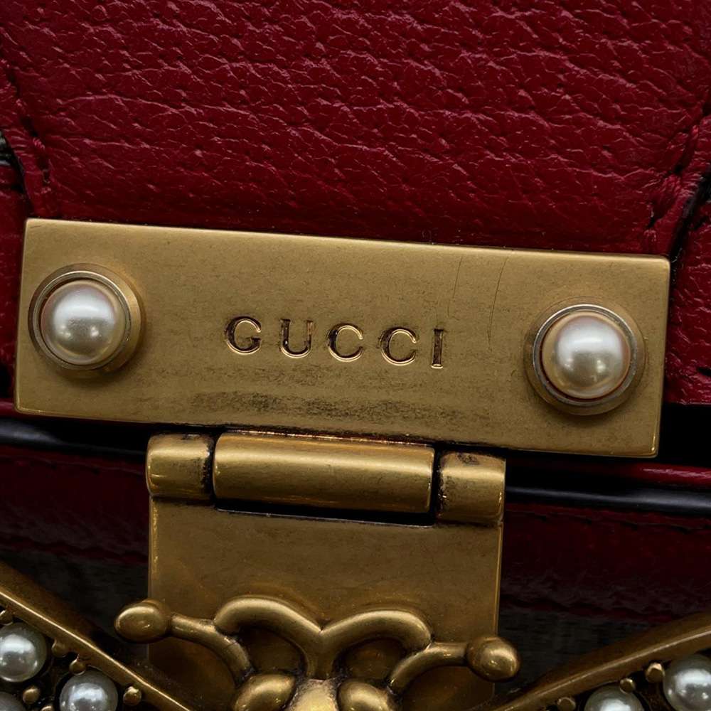 GUCCI GG Supreme Queen Margaret 2waBag Beige/Red 476541 GG SupremeCanvas Leather