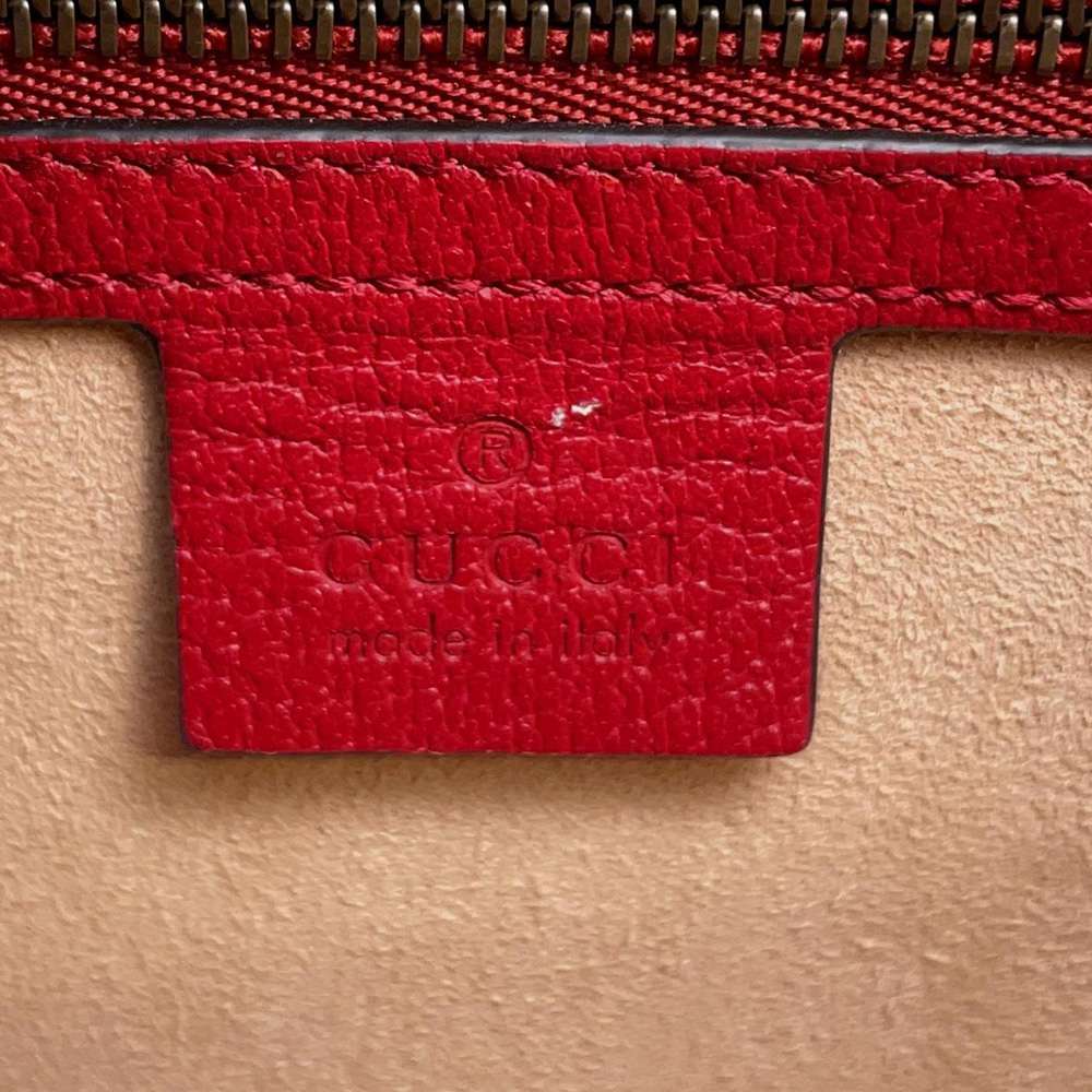 GUCCI GG Supreme Queen Margaret 2waBag Beige/Red 476541 GG SupremeCanvas Leather