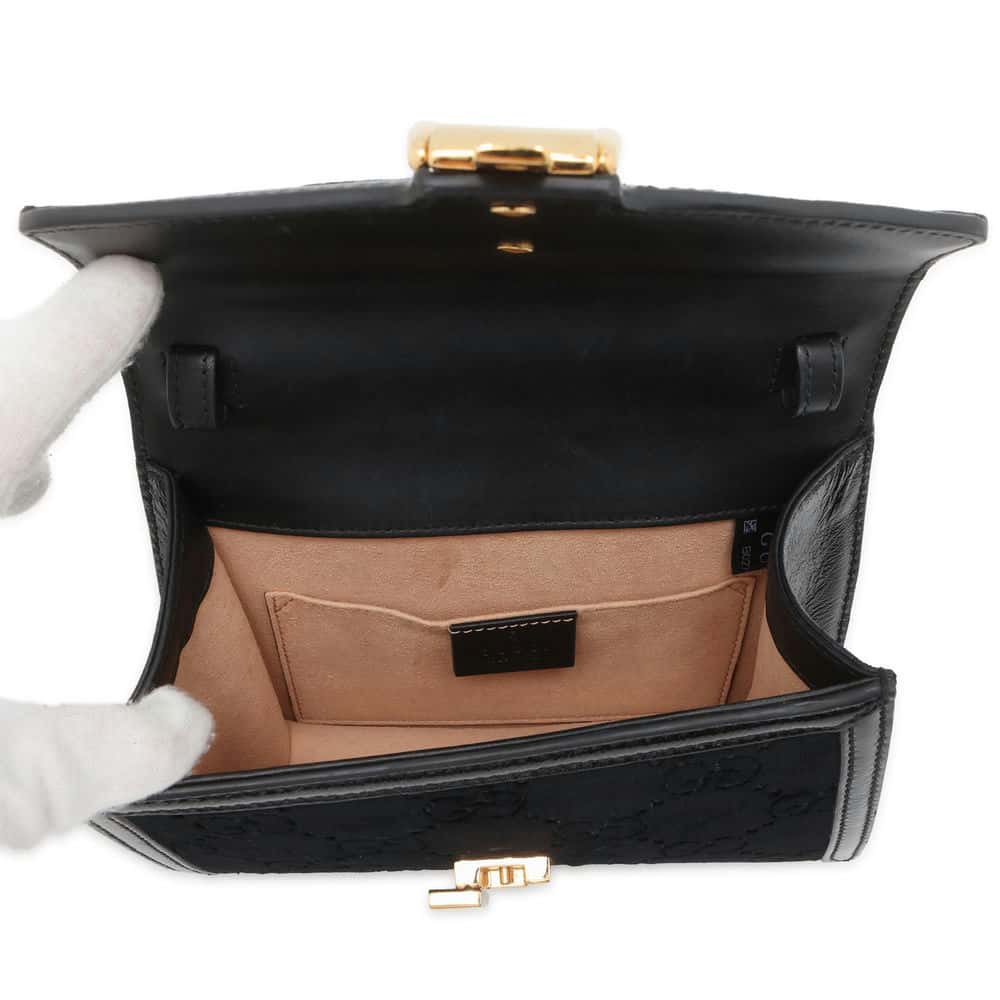 GUCCI Silvi Black 470270 Velour Leather