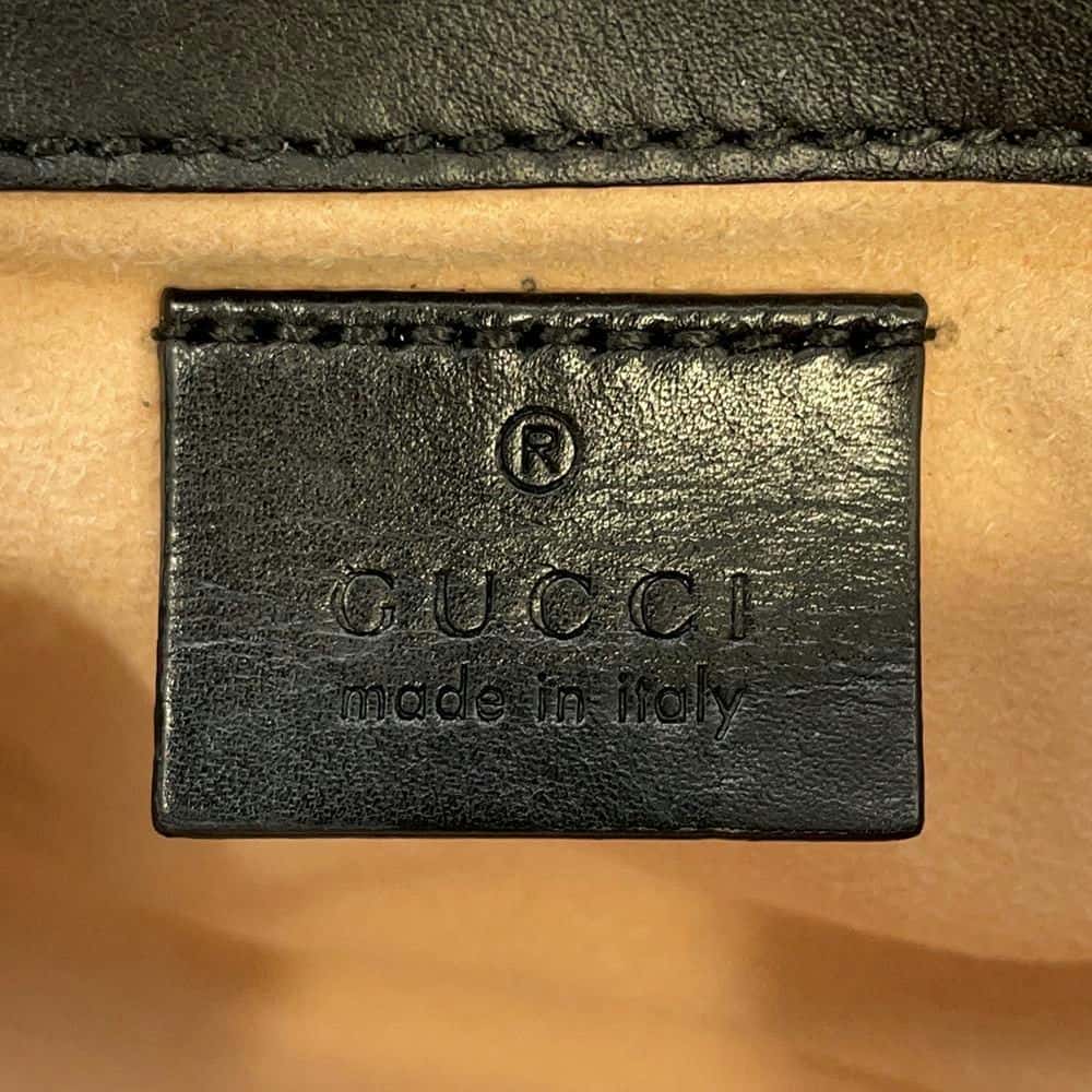 GUCCI GG Marmont Quilted Leather Super Mini Bag Black 476433