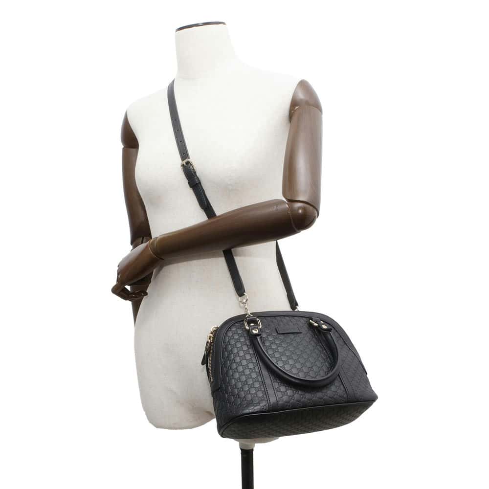 GUCCI Micro Gucci Shima Handbag Black 449654 Leather
