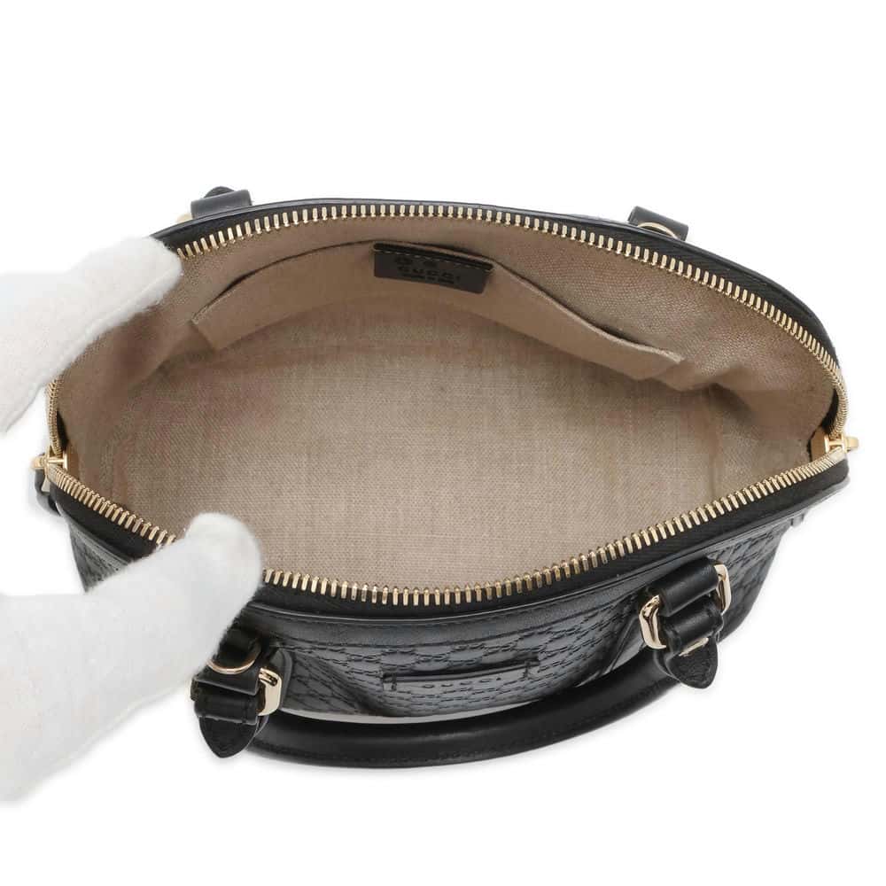 GUCCI Micro Gucci Shima Handbag Black 449654 Leather