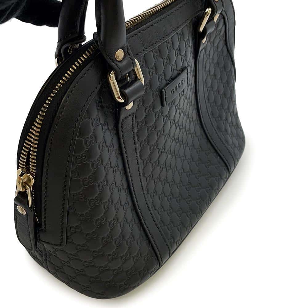 GUCCI Micro Gucci Shima Handbag Black 449654 Leather