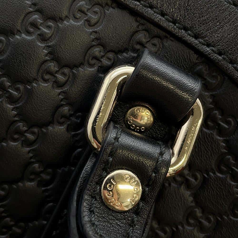GUCCI Micro Gucci Shima Handbag Black 449654 Leather
