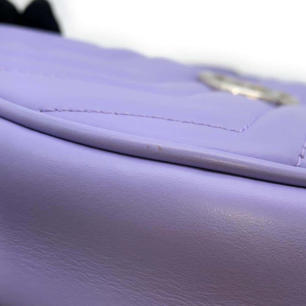 GUCCI GG Marmont Handbag Half Moon Purple 699514 Leather