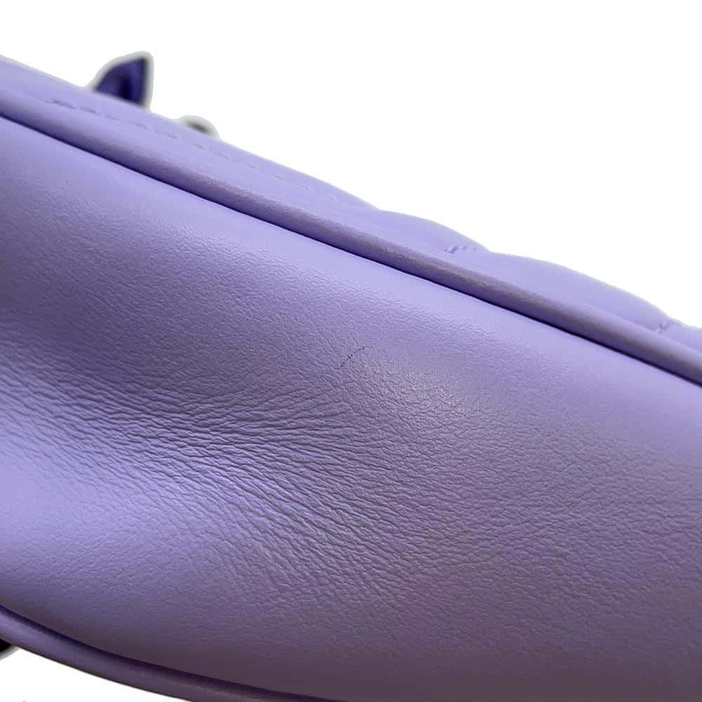 GUCCI GG Marmont Handbag Half Moon Purple 699514 Leather