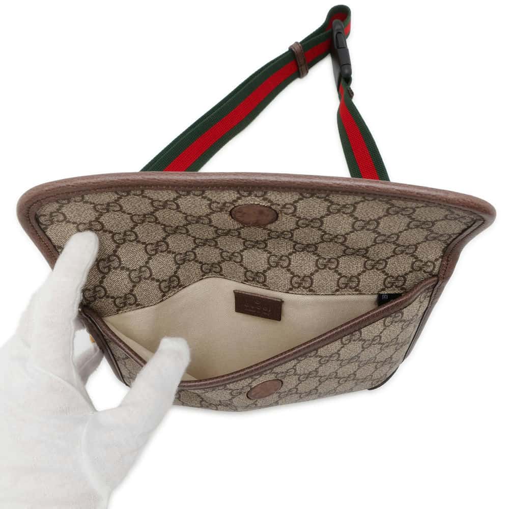 GUCCI Neo Vintage GG Supreme Belt Bag Beige 493930 PVC Leather
