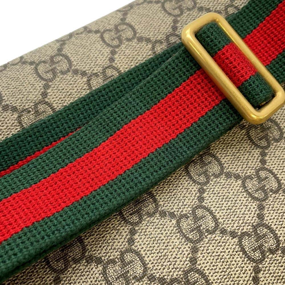 GUCCI Neo Vintage GG Supreme Belt Bag Beige 493930 PVC Leather
