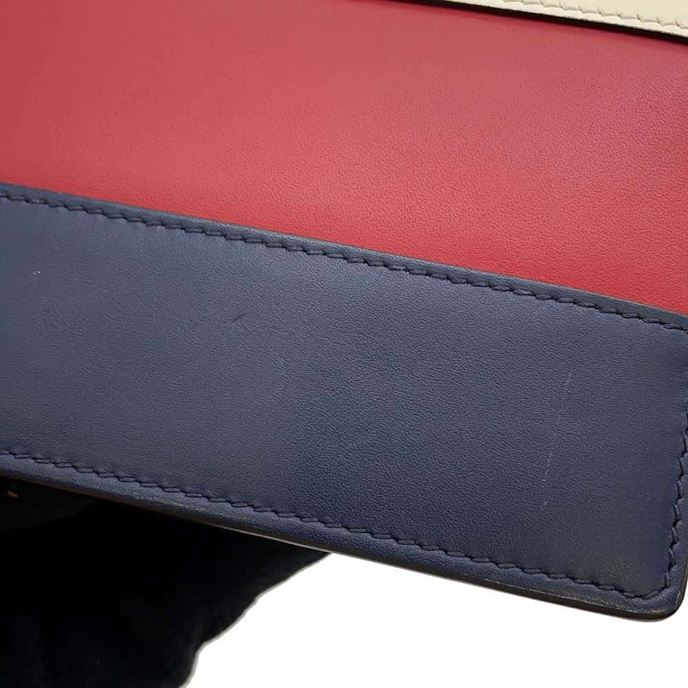 GUCCI Chain Wallet Queen Margaret Bee Red/White/Navy 476079 Leather