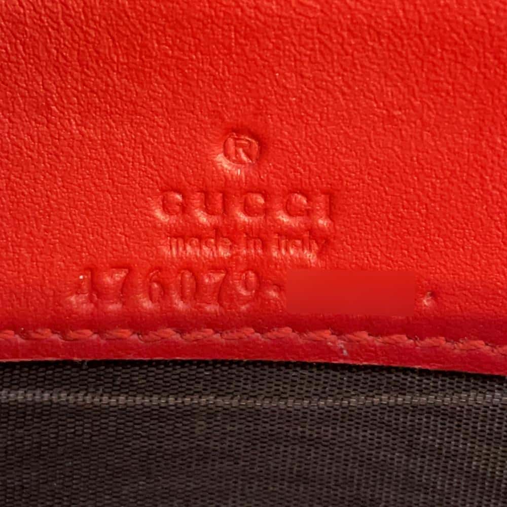 GUCCI Chain Wallet Queen Margaret Bee Red/White/Navy 476079 Leather