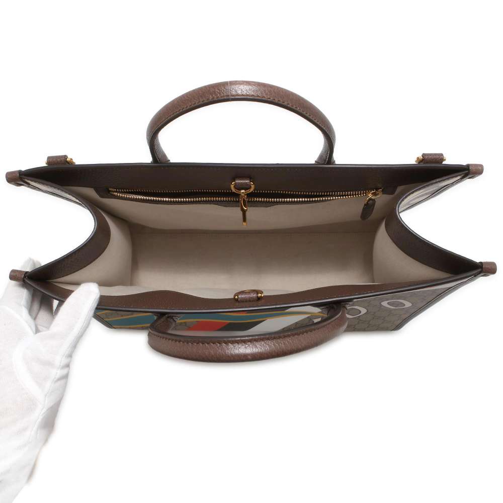 GUCCI Interlocking G Medium Tote Bag Beige/Brown/Multicolor 674148 PVC Leather