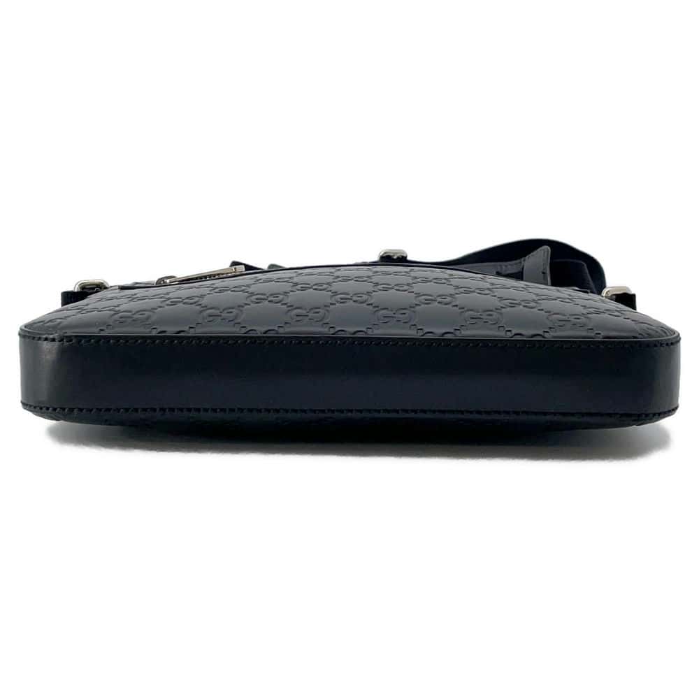 GUCCI Guccissima Messenger Bags Black 406410 Leather