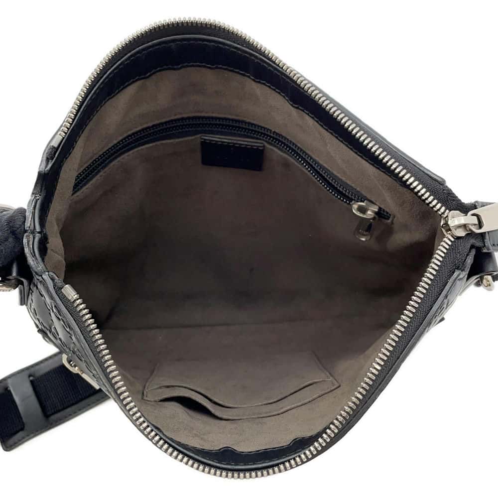 GUCCI Guccissima Messenger Bags Black 406410 Leather