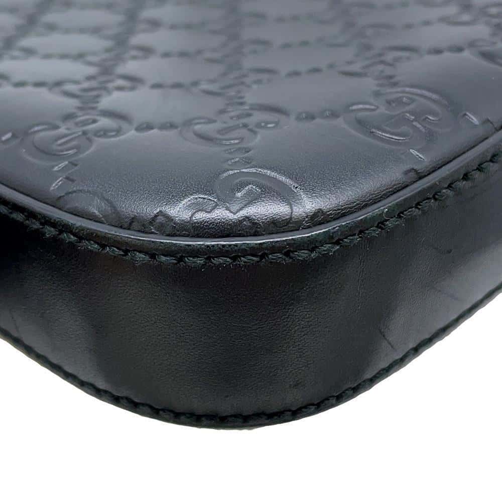 GUCCI Guccissima Messenger Bags Black 406410 Leather