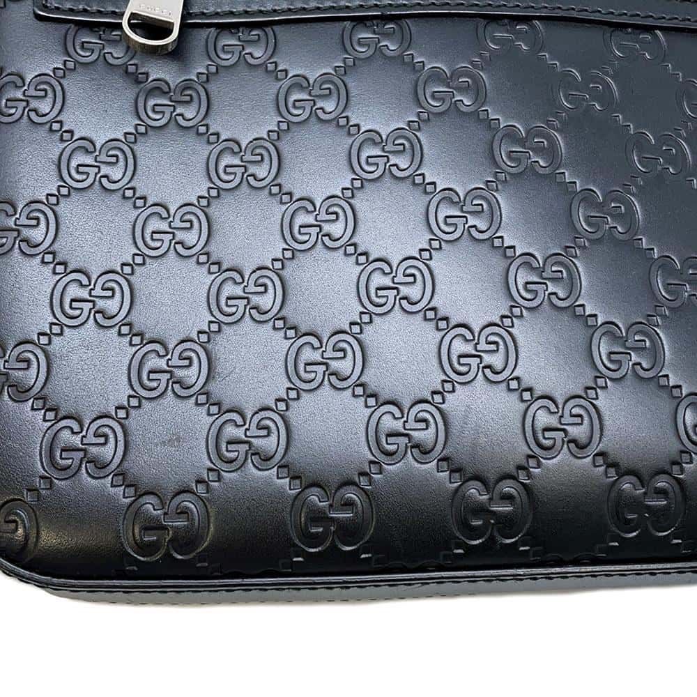 GUCCI Guccissima Messenger Bags Black 406410 Leather