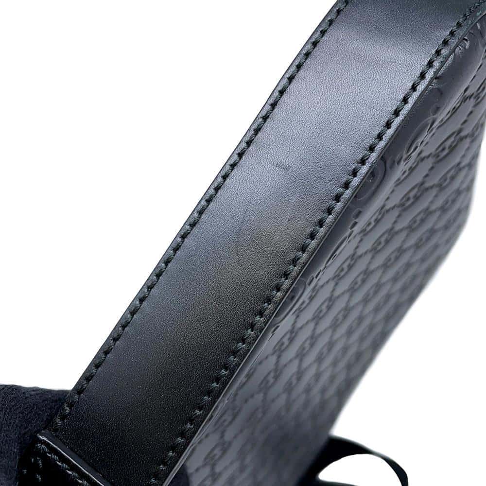 GUCCI Guccissima Messenger Bags Black 406410 Leather
