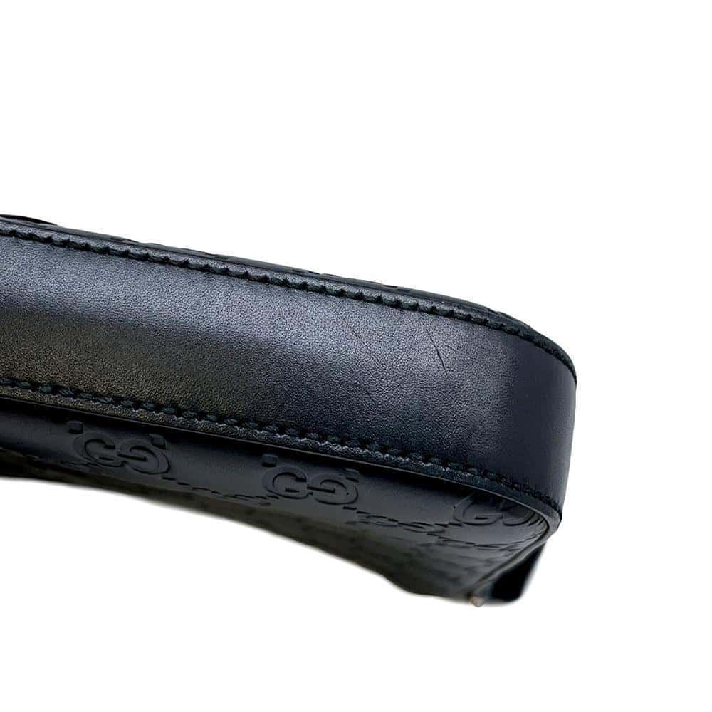 GUCCI Guccissima Messenger Bags Black 406410 Leather