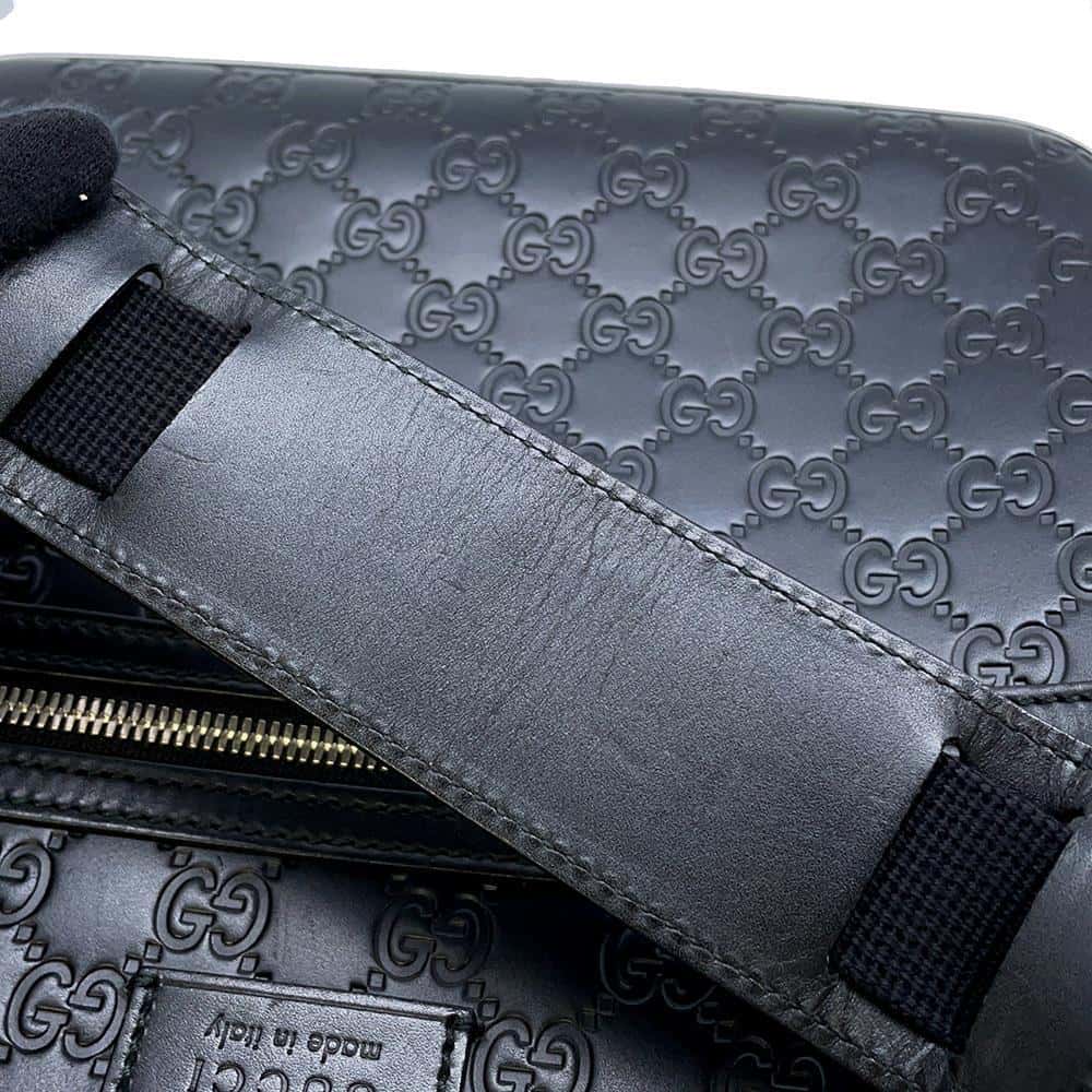 GUCCI Guccissima Messenger Bags Black 406410 Leather