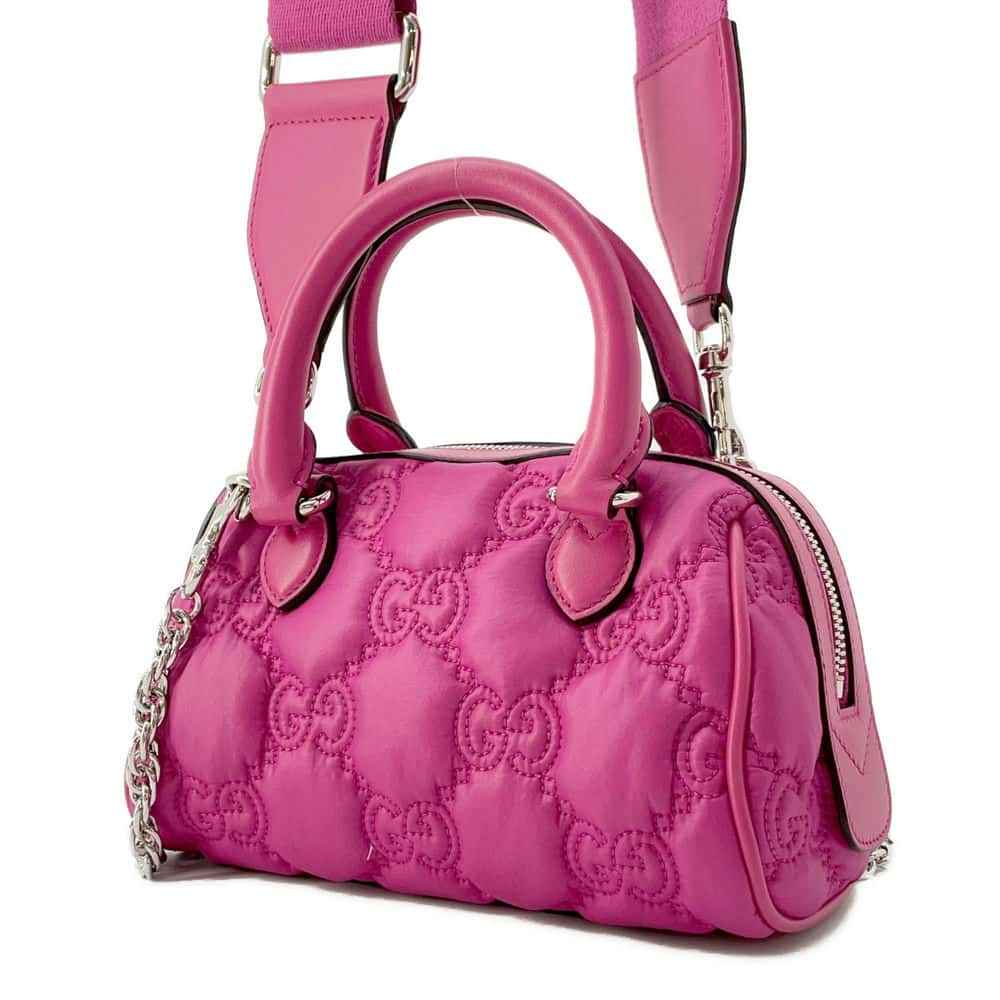 GUCCI GGMatelasse Mini Travel Bag Pink 702251 Nylon Leather