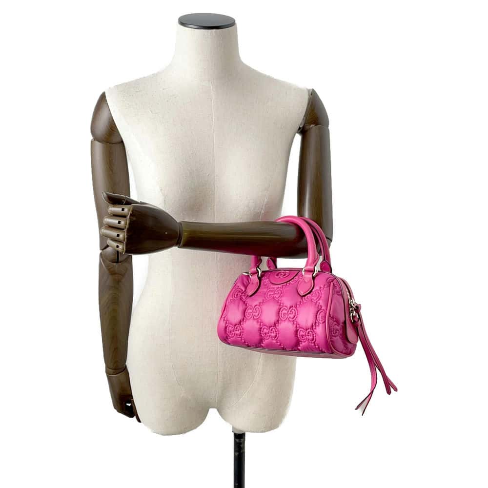 GUCCI GGMatelasse Mini Travel Bag Pink 702251 Nylon Leather