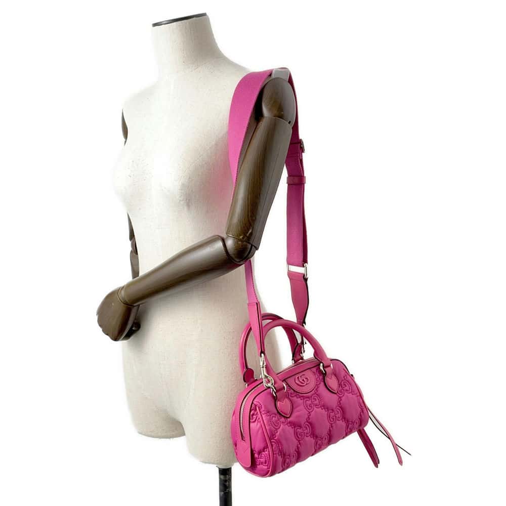 GUCCI GGMatelasse Mini Travel Bag Pink 702251 Nylon Leather