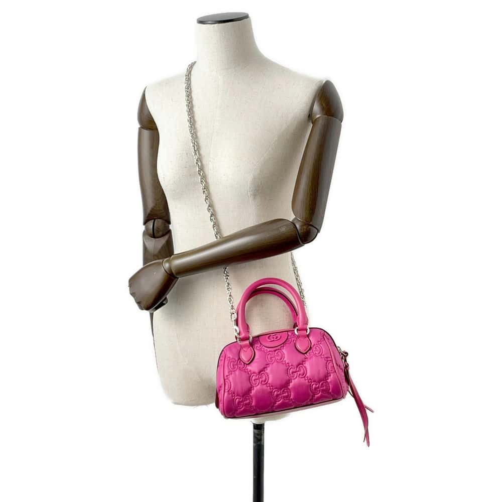 GUCCI GGMatelasse Mini Travel Bag Pink 702251 Nylon Leather