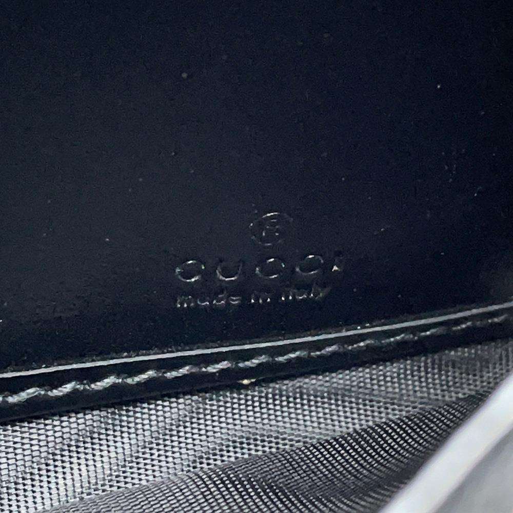 GUCCI Jackie1961 Chain Wallet White/Black 652681 Leather