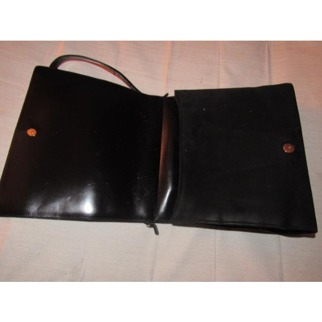 Gucci Suedeleather Top Handle Black Suedegold Patent Leather Shoulder Bag
