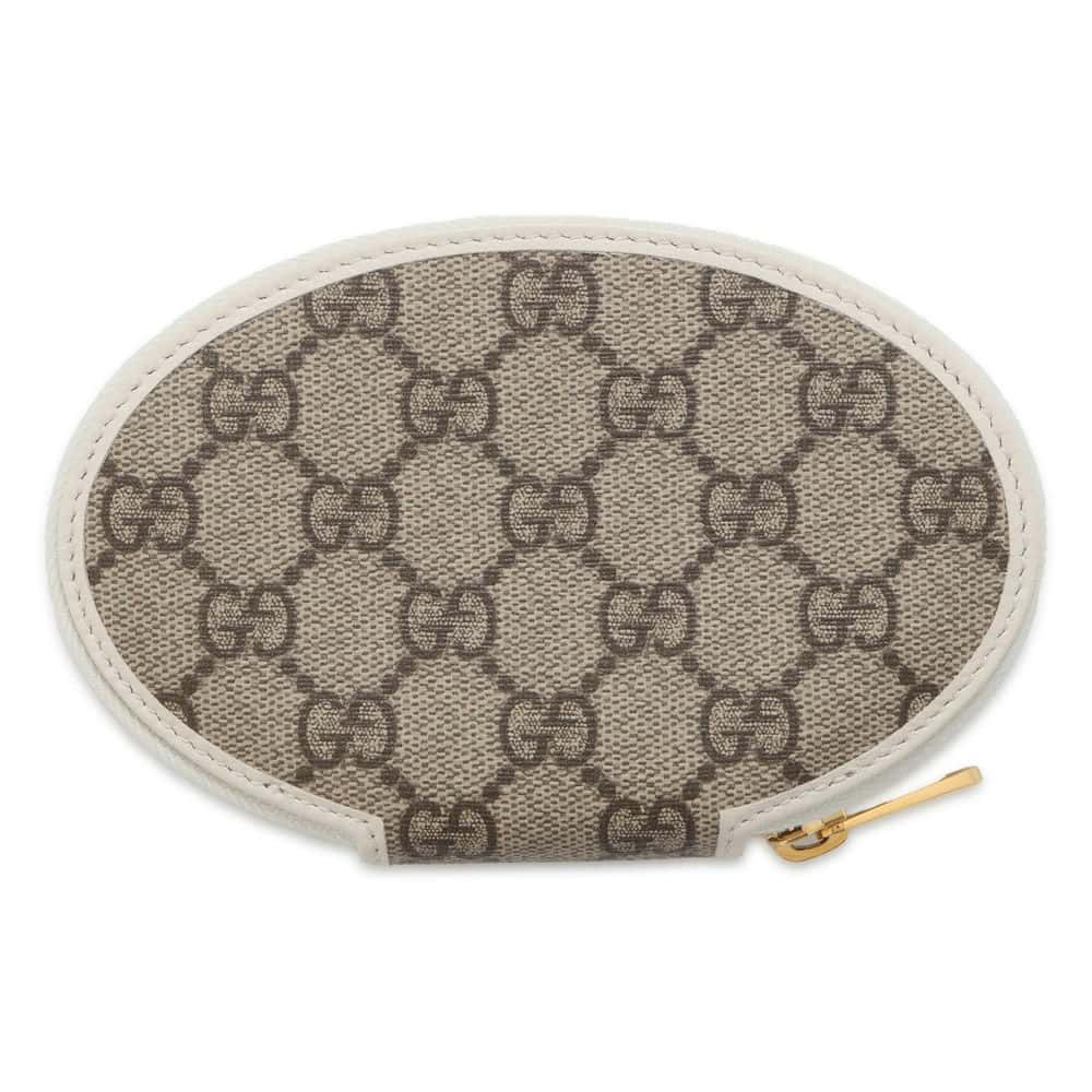 GUCCI Horsebit Coin purse White/Beige 622040 GG Supreme/Leather