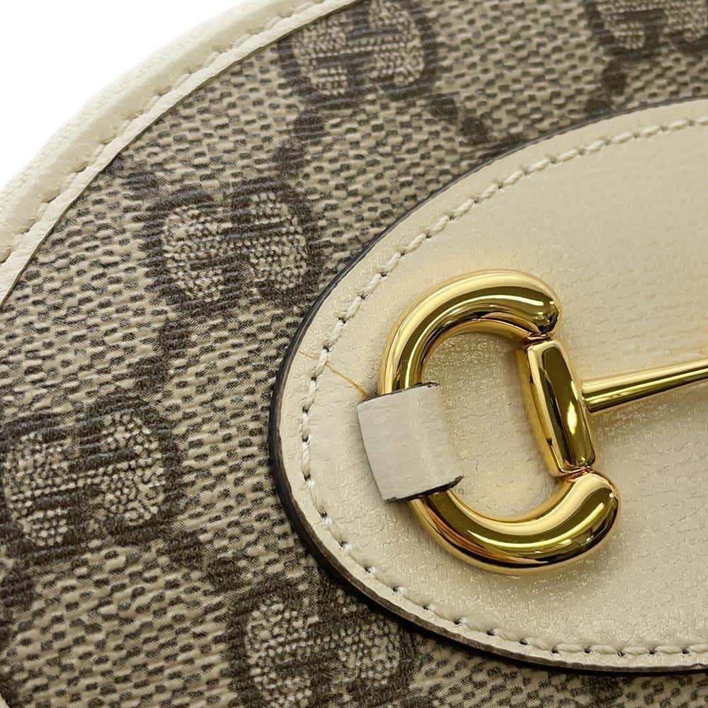 GUCCI Horsebit Coin purse White/Beige 622040 GG Supreme/Leather