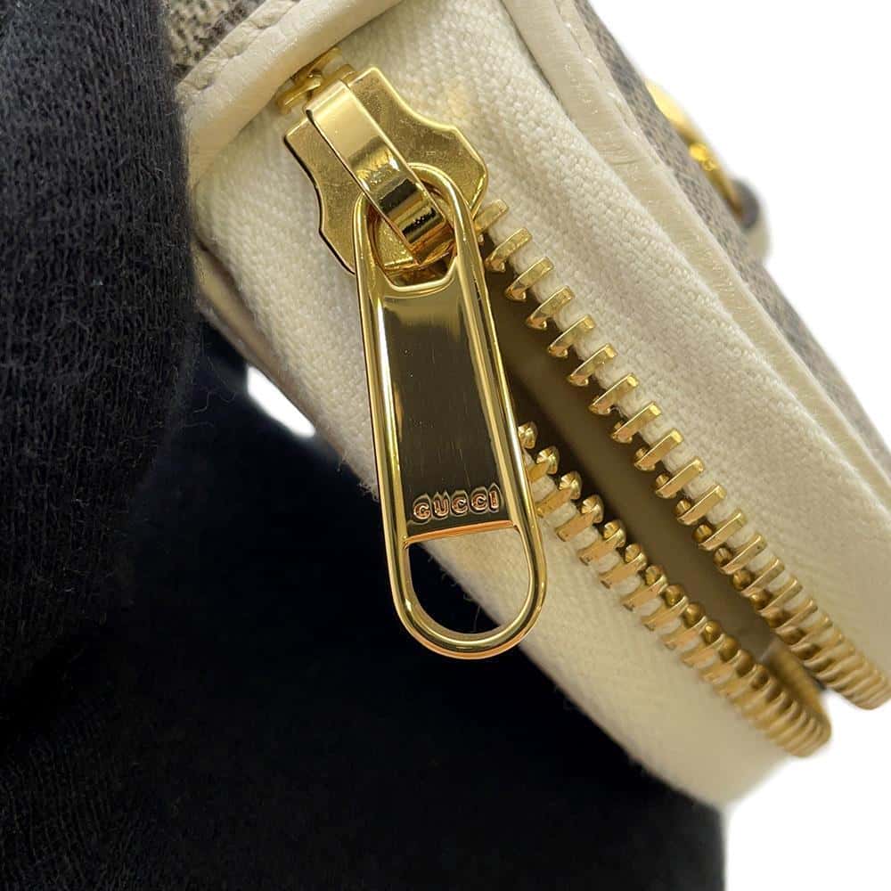 GUCCI Horsebit Coin purse White/Beige 622040 GG Supreme/Leather