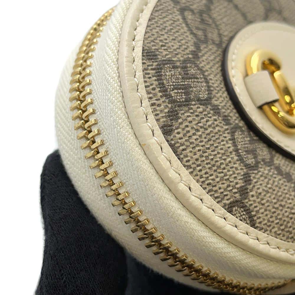GUCCI Horsebit Coin purse White/Beige 622040 GG Supreme/Leather