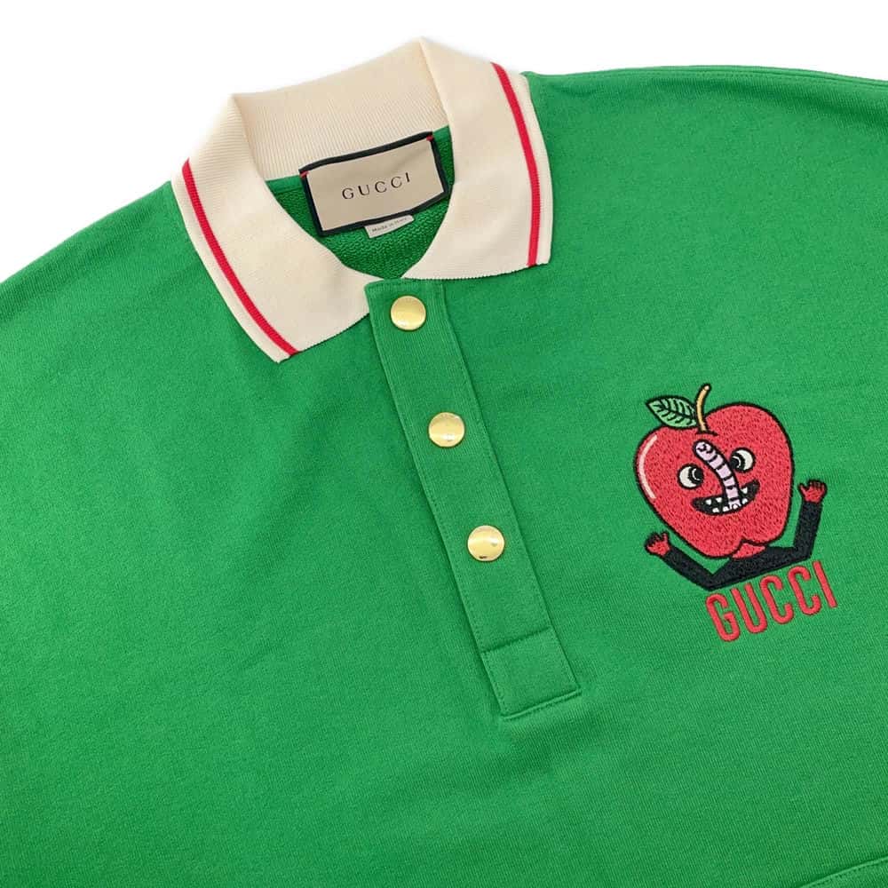 GUCCI polo shirt with patch Size XS Green 658081 Cotton100%