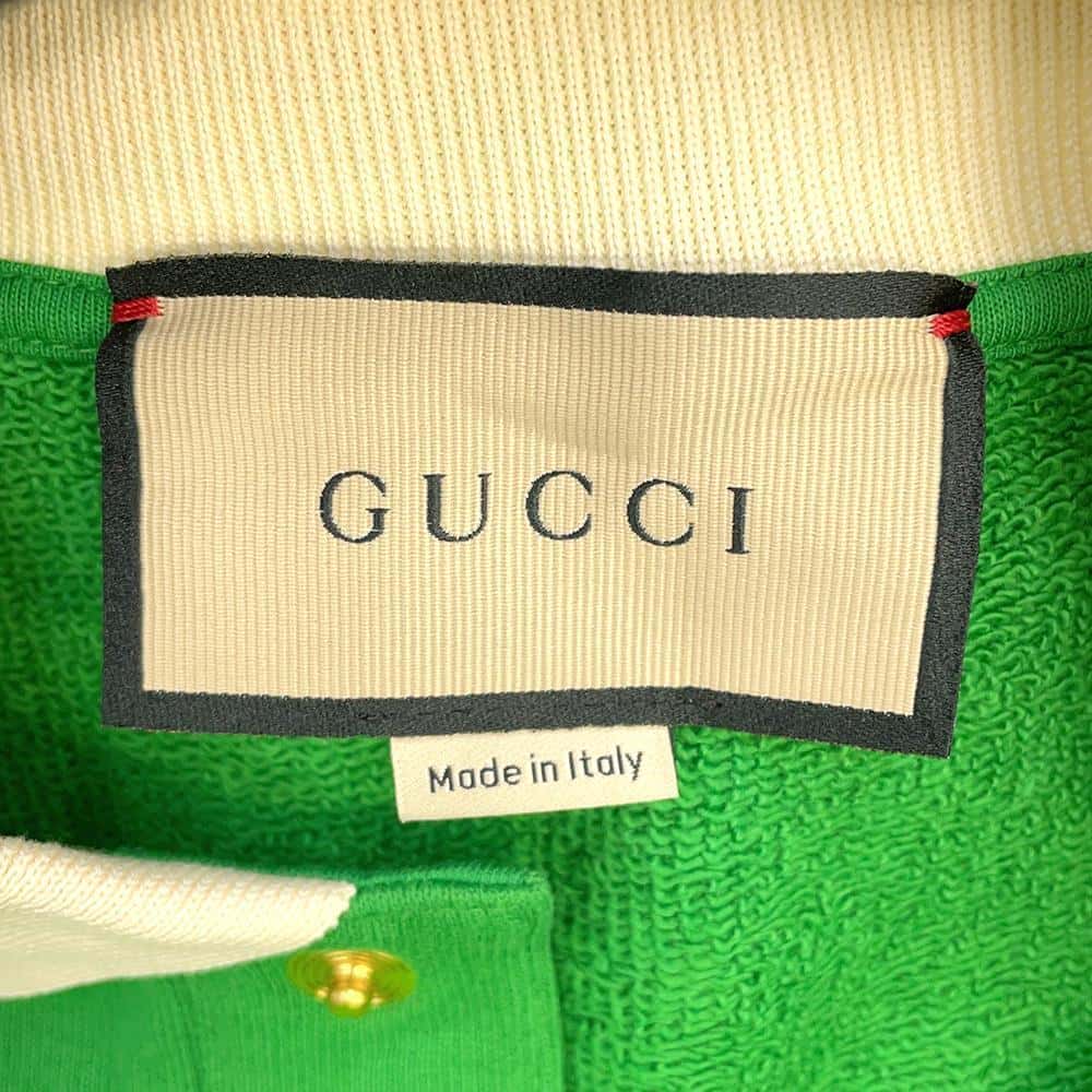 GUCCI polo shirt with patch Size XS Green 658081 Cotton100%