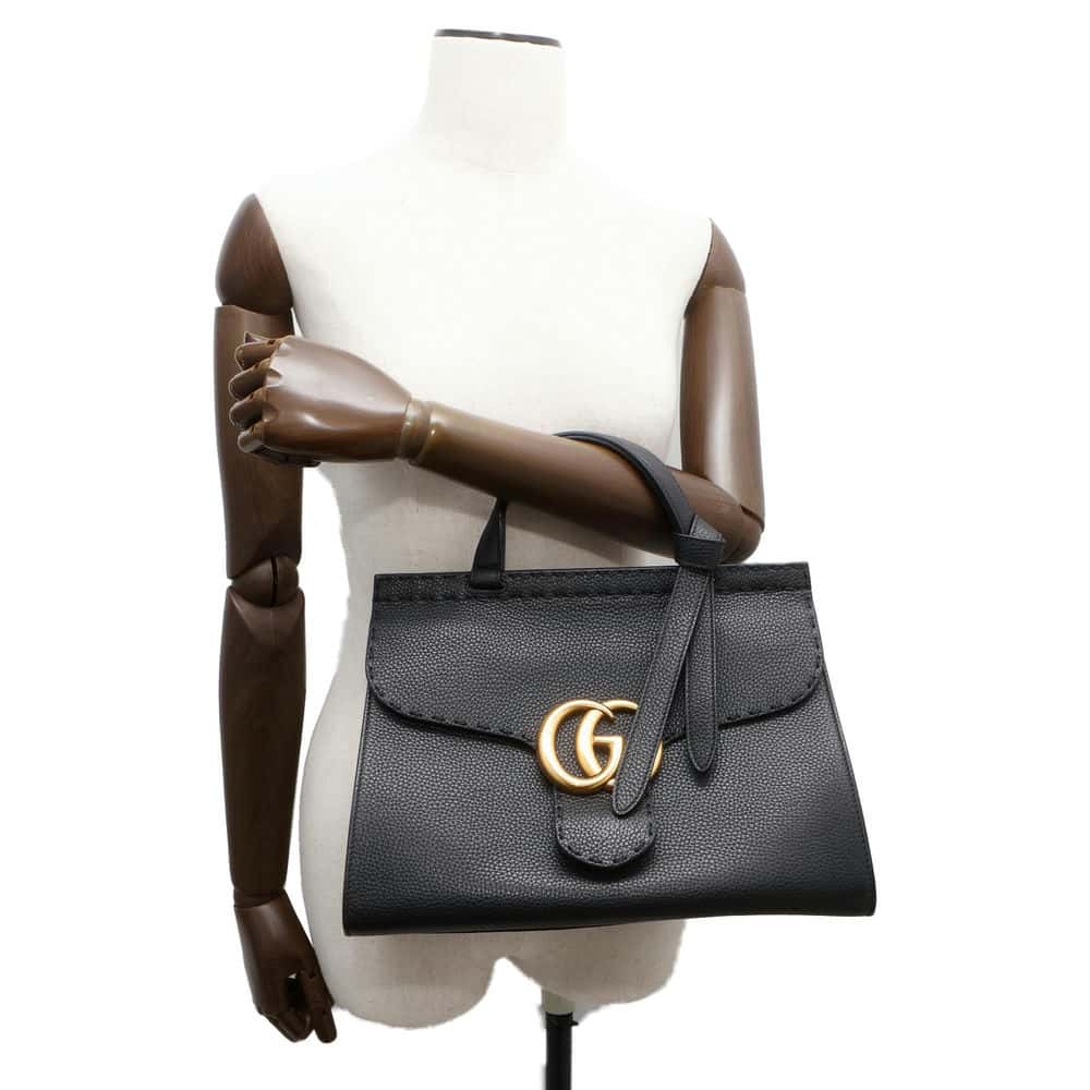GUCCI GG Marmont 2WAYHandbag Black 421890 Leather