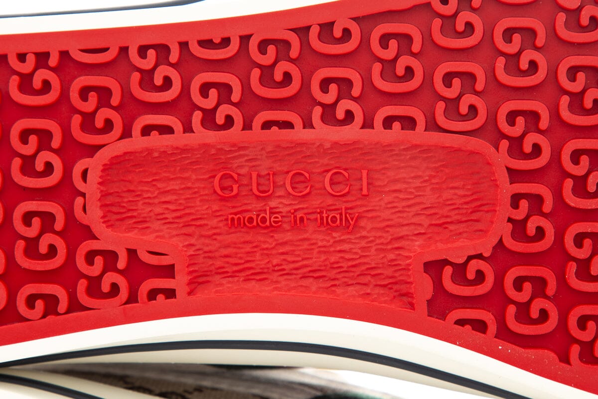 Gucci Tennis 1977 Brown Monogram High Top Sneakers SZ 40