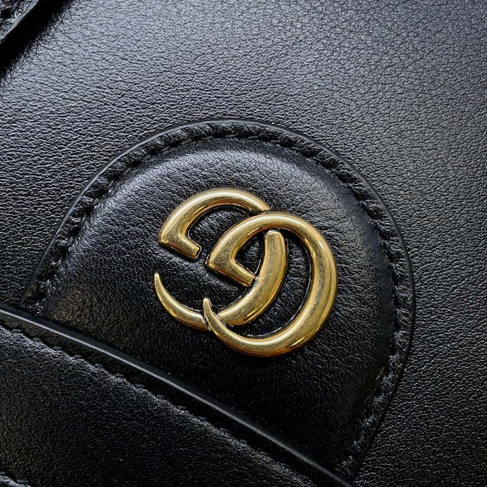GUCCI Diana Bamboo 2awyHandbag Black 660195 Leather Size Small